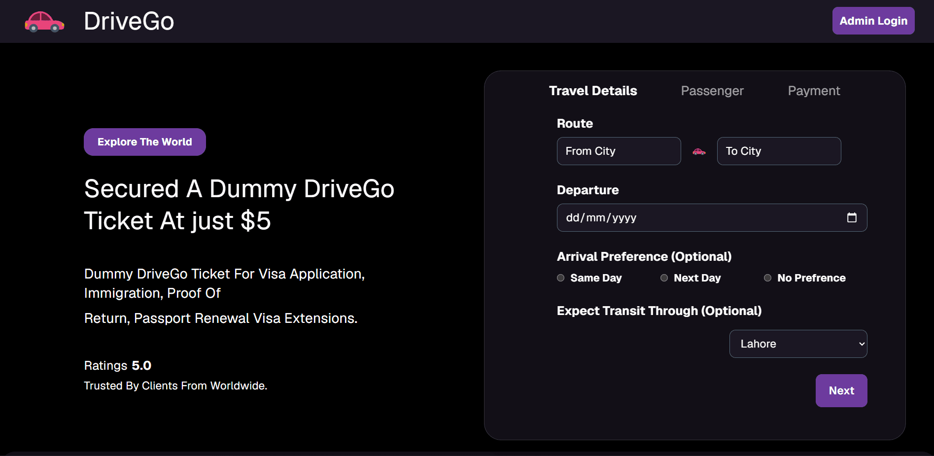 DriveGo — Ride Booking Platform screenshot